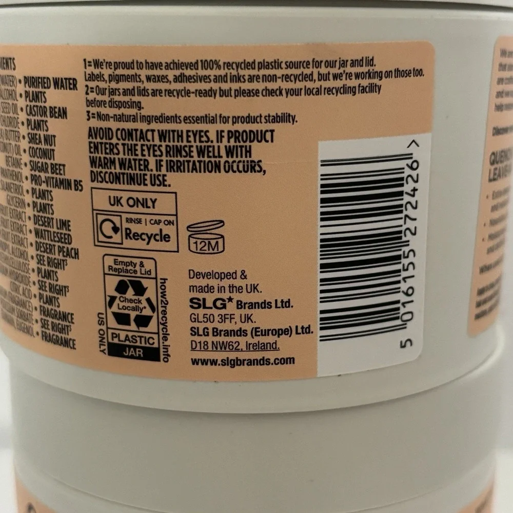 2 Rhyme & Reason Quench & Curl Leave-In Conditioner 10.8oz Tubs Curly Hair Lot